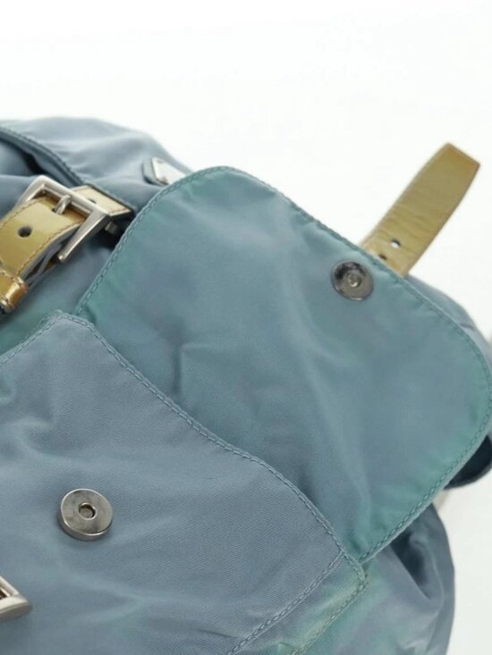 PRADA Backpack Nylon Light Blue Silver Auth 160827 main image 9
